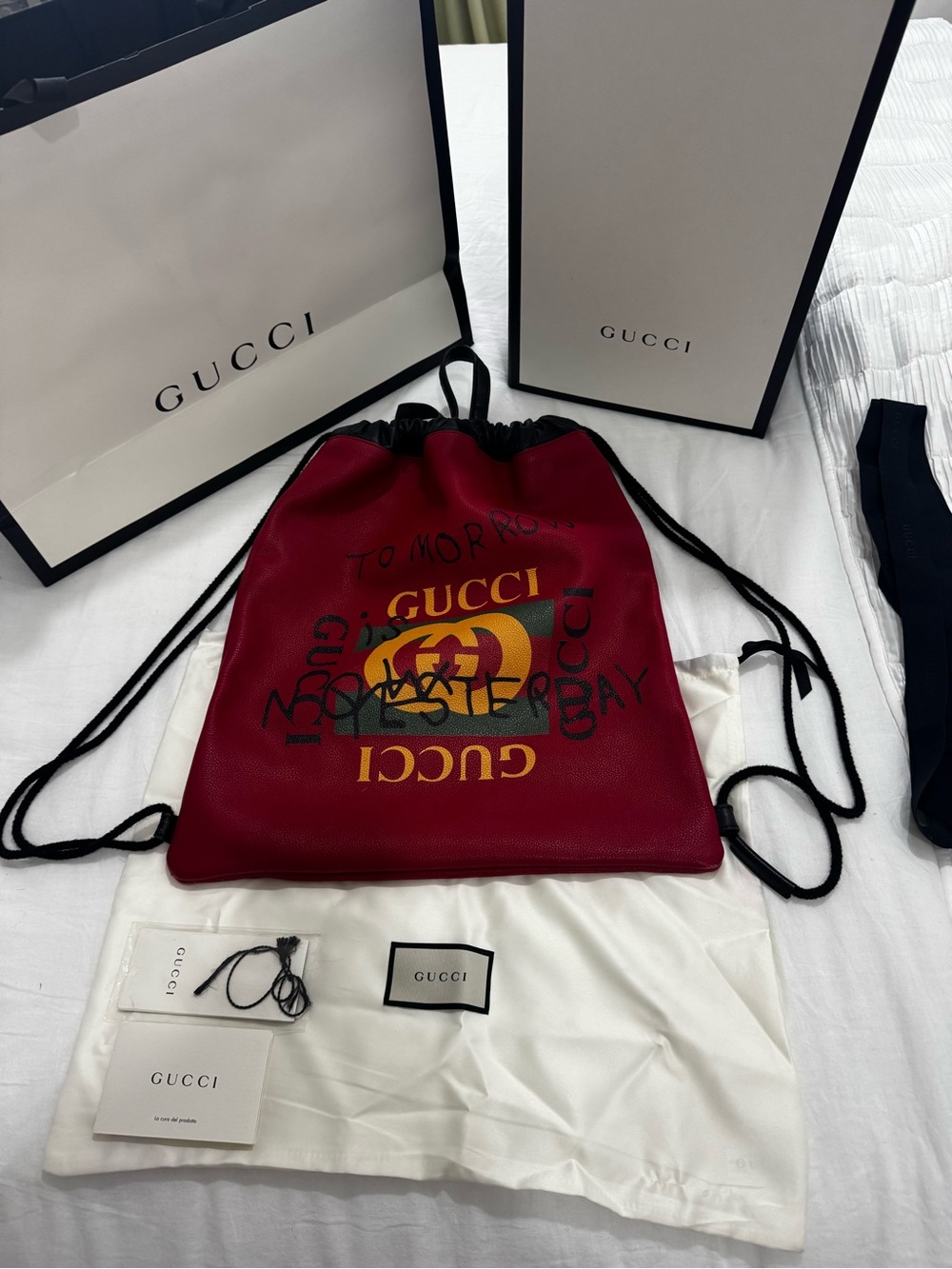 Authentic red Gucci Backpack